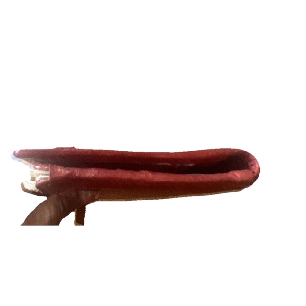 Fossil Women's Red Leather Wallet Vintage Check Book Card Holder Y2K Classic - Picture 3 of 10